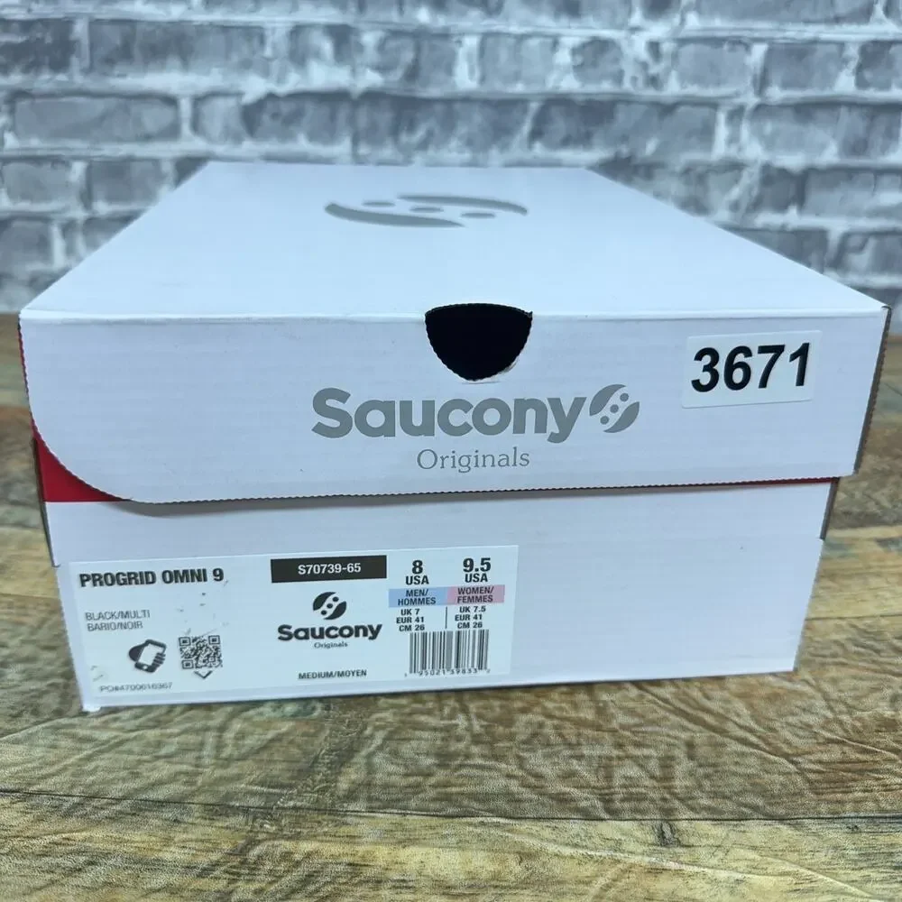 Saucony ProGrid Omni 9 Black Multicolor Running Shoes S70739-65 Mens Size 8 New